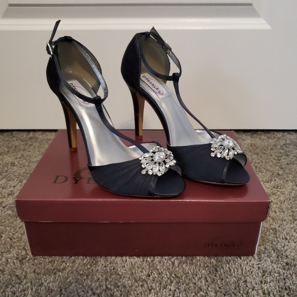 NEW Navy Blue Crystal Heels